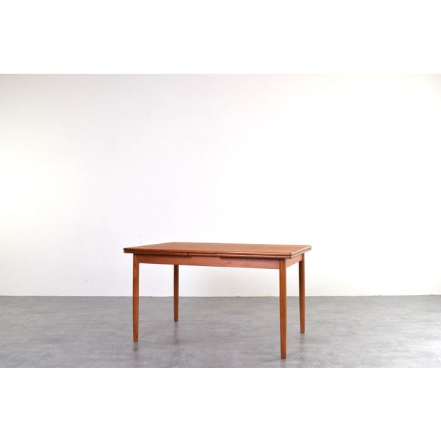 Mid-Century Modern Mid-Century Danish Teak Extendable Dining Table, 1960s For Sale - Image 3 of 12