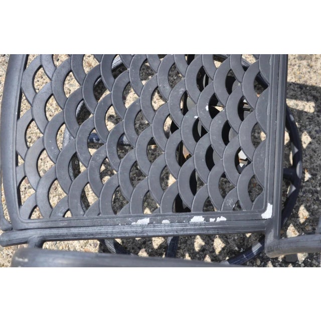 Mediterranean Style Aluminum Swivel and Tilt Black Tuscan Garden Patio Chairs For Sale In Philadelphia - Image 6 of 10