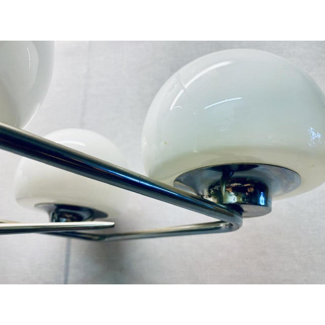 Italian Space Age Ceiling Light in Opaline Glass, Italy, 1960s For Sale - Image 15 of 18