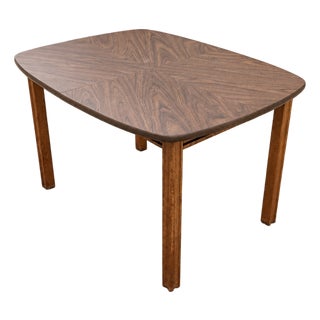 Mid-Century Modern Walnut-Look Laminate Dining Table For Sale