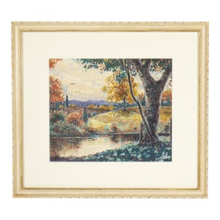 Watercolor Landscape Painting by Bill Abell For Sale