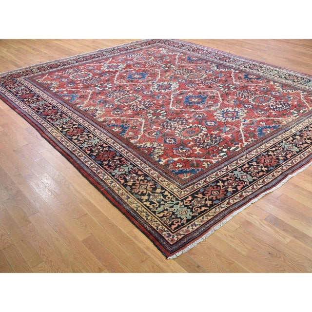 1910s Terracotta Antique Persian Rug For Sale - Image 4 of 12