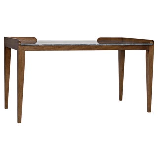 NOIR Wod Ward Desk, Dark Walnut With Stone Top