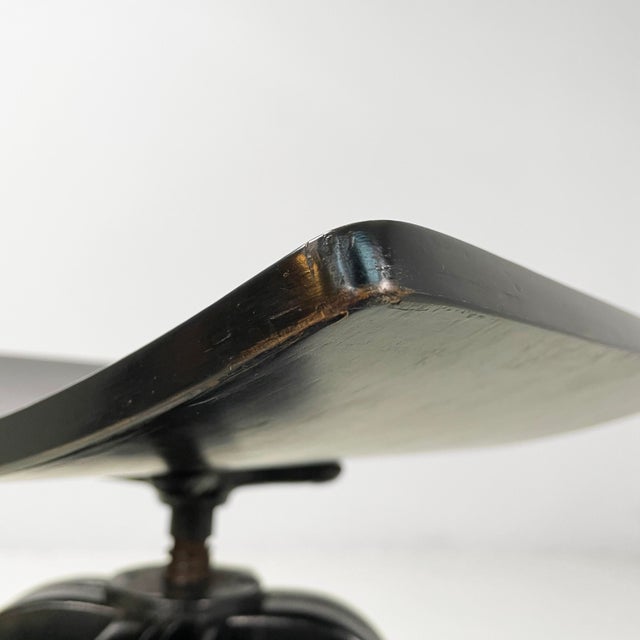 Black Italian Art Deco Black Wooden Stool, Early 1900s For Sale - Image 8 of 18