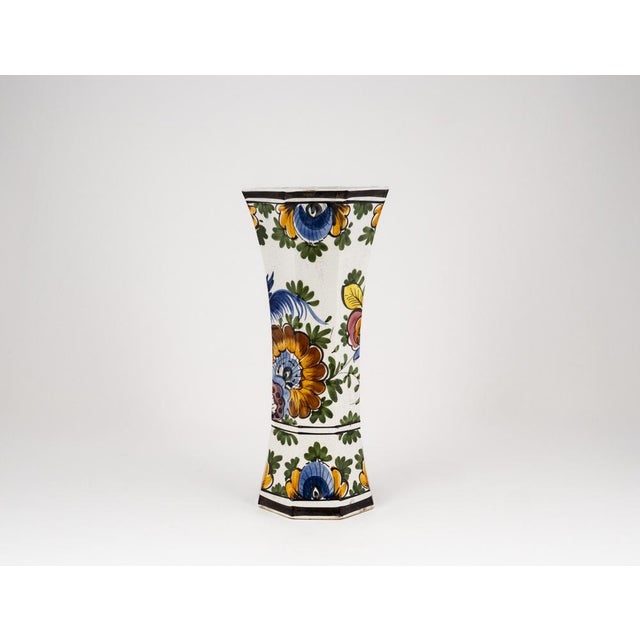 Blue Vintage Polychrome Garniture Set by Oud Delft, 1940s, Set of 3 For Sale - Image 8 of 18