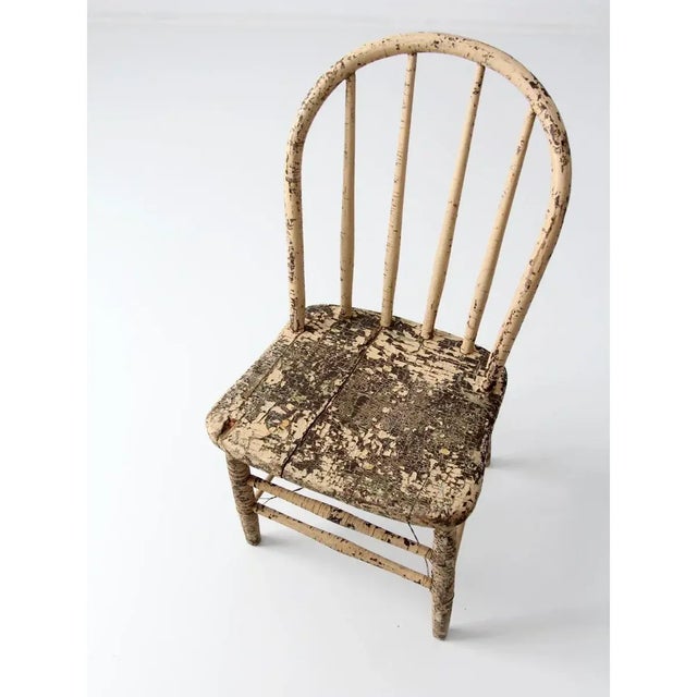 Antique Spindle Back Farmhouse Chair For Sale - Image 11 of 11