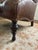 Oversized Diamond Tufted Leather Library Chair, Bobbin Legs & Nailhead Trim For Sale In Los Angeles - Image 6 of 7