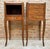 French 1940s Pair of French Louis XV Style Bedside Tables with Marquetry and Brass Hardware, Pair For Sale - Image 3 of 10