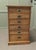 19th Century Shallow Pine Filing Drawers, A Filing Cabinet with 6 shallow Drawers The drawers have campaign style brass...