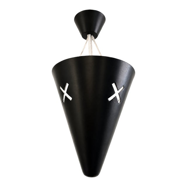 1990s Minimalist Geometric Pottery Pendant Light For Sale