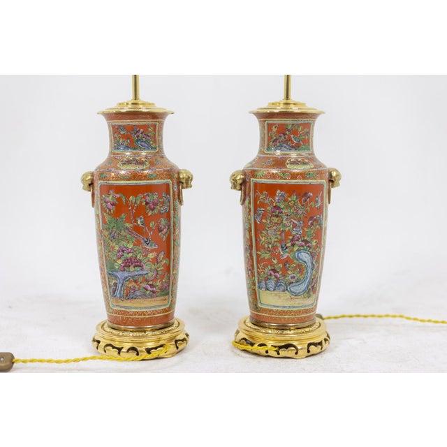 Lamps in Canton Porcelain and Bronze, 1880 For Sale - Image 5 of 11