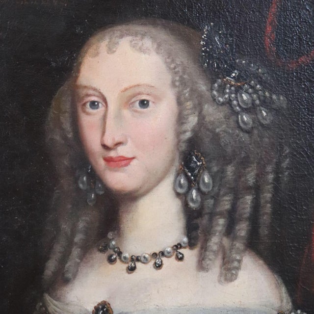 Portrait of Anna Maria Luisa d'Orléans, 17th Century, Oil Painting on Canvas, Framed For Sale - Image 12 of 18