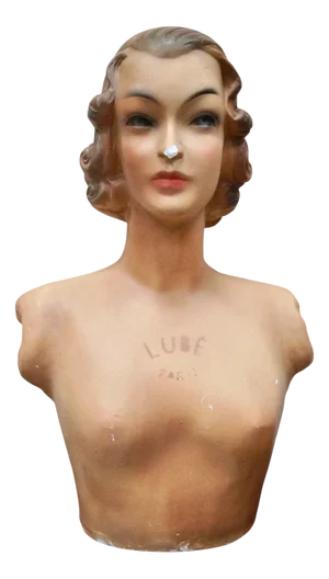 Vintage Mannequin Lubé Paris Bust, 1930