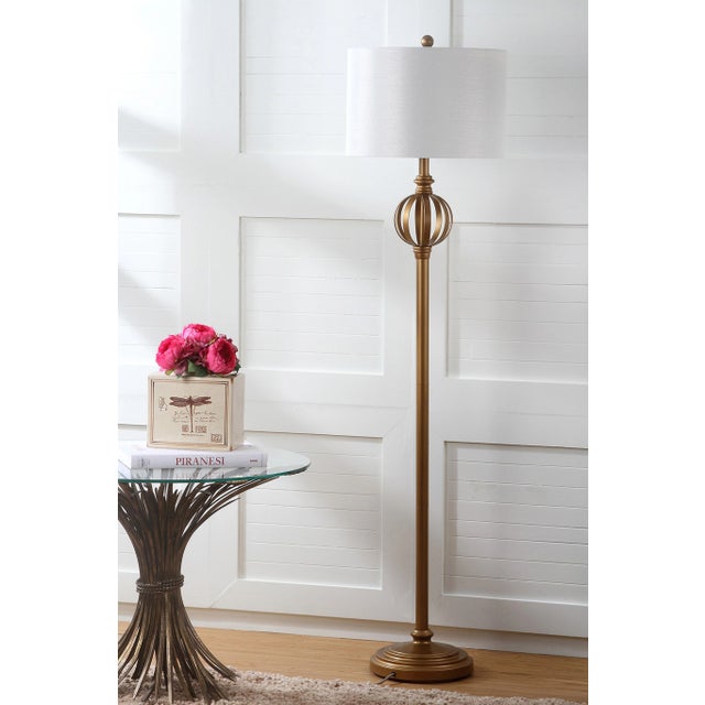61.5-Inch H Sphere Floor Lamp - Gold For Sale - Image 4 of 6