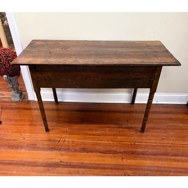 Brown 19th Century Early American Primitive Pine Tavern or Huntboard Table For Sale - Image 8 of 14