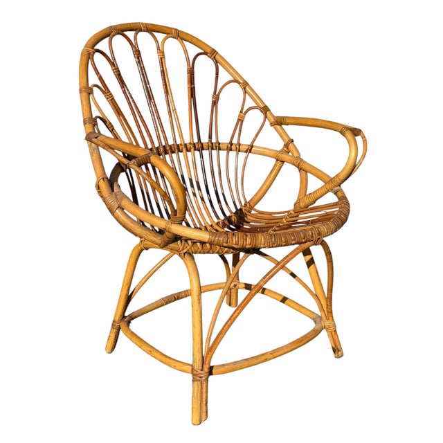 Rattan Armchairs, France, 1960s, Set of 8 For Sale - Image 11 of 13