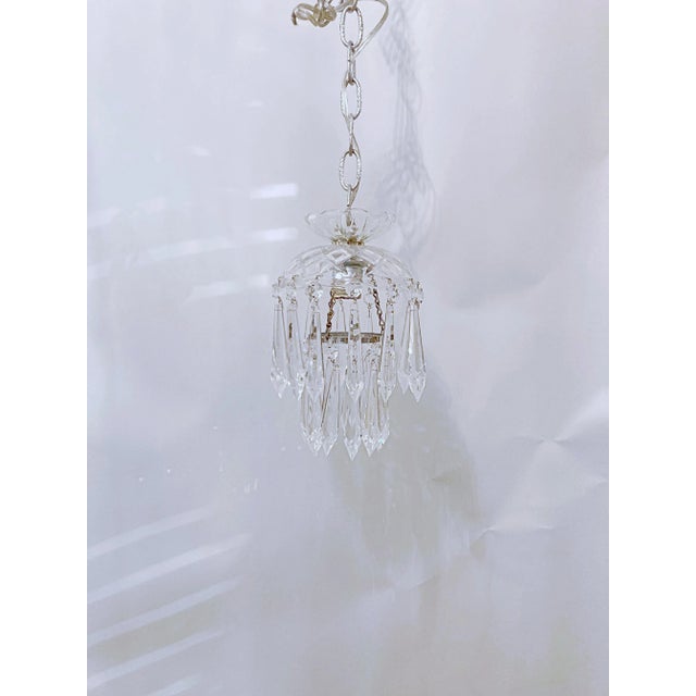 Silver 1950s Vintage Layered Chandelier With Cut Glass Dish For Sale - Image 8 of 8