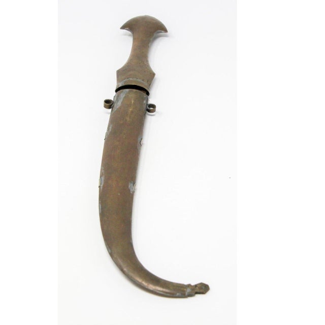 Vintage Handcrafted Moroccan dagger brass and silvered adorned with mixed metal, copper, nickel. Moroccan Hand carved...
