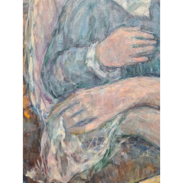 Ulla Fribrock, Mother and Child, Oil Painting on Canvas, Late 20th Century For Sale - Image 6 of 7