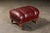 Late 20th Century Pair of Plush Leather Armchairs With Ottoman in Burgundy For Sale - Image 12 of 18