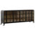 Beautiful black finish fir wood credenza / sideboard with square paneled glass window doors. Rounded edge design gives a...