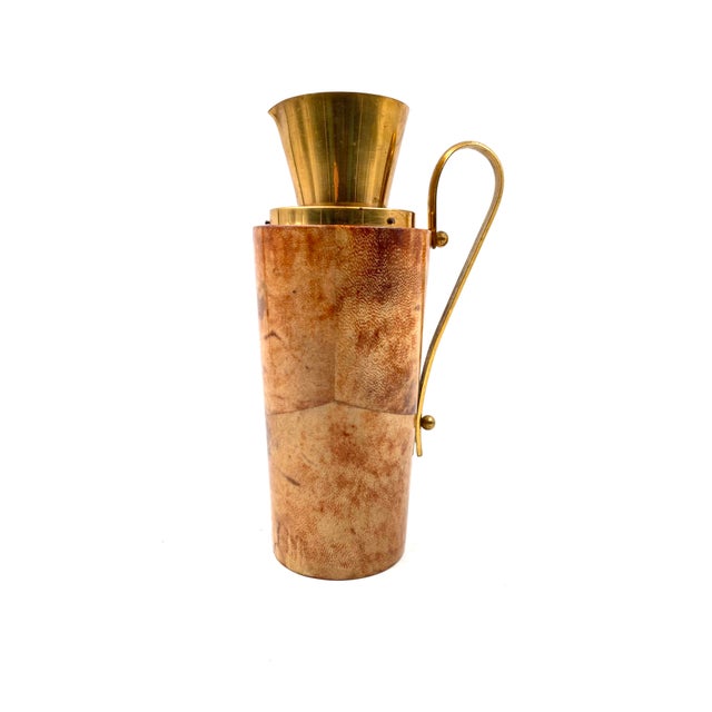 Mid-Century Modern Mid-Century Parchment Barware Thermos by Aldo Tura for Macabo, Italy, 1960s For Sale - Image 3 of 14