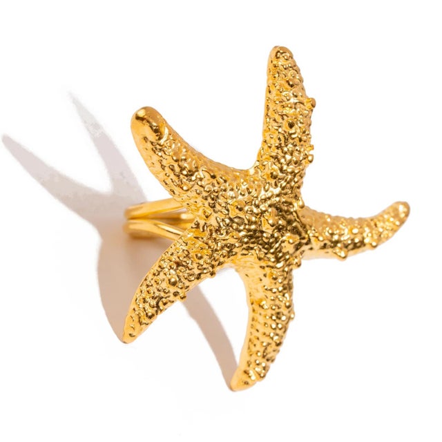 Early 21st Century Ocean Spirit Starfish Gold Adjustable Ring, Size 8 For Sale - Image 5 of 7