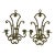 Verdigris Wrought Iron Wall Sconce Candle Holders a Pair For Sale