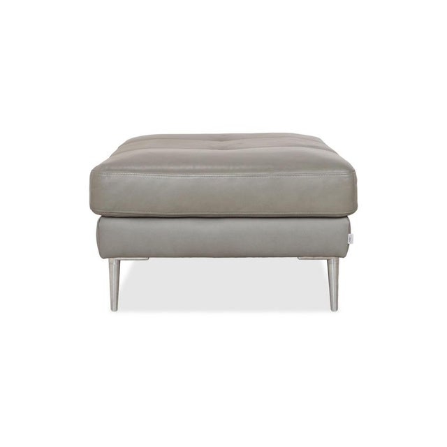 Grey Leather Stool with Chrome Feet from Gutmann Factory For Sale - Image 6 of 6