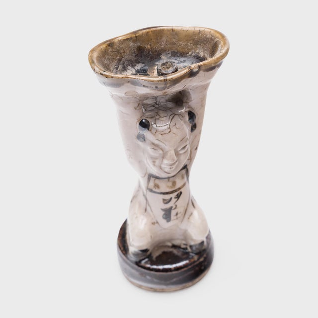 Chinese Chinese Ho Ho Boy Oil Lamp, C. 1850 For Sale - Image 3 of 5