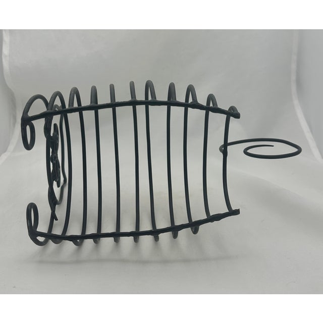 Metal 1950's Vintage Wire Figural Black Cat Magazine Holder For Sale - Image 7 of 8