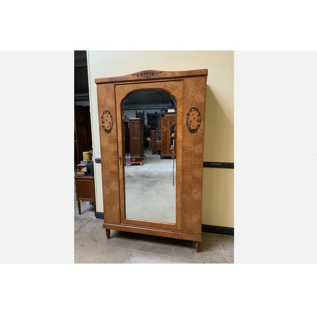 Antique Wardrobe with Mirror, 1910 For Sale - Image 12 of 12