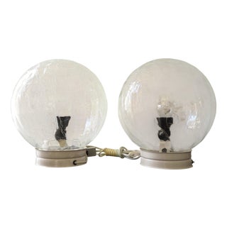 Mid-Century Globe Table Lamps, 1970s, Set of 2 For Sale