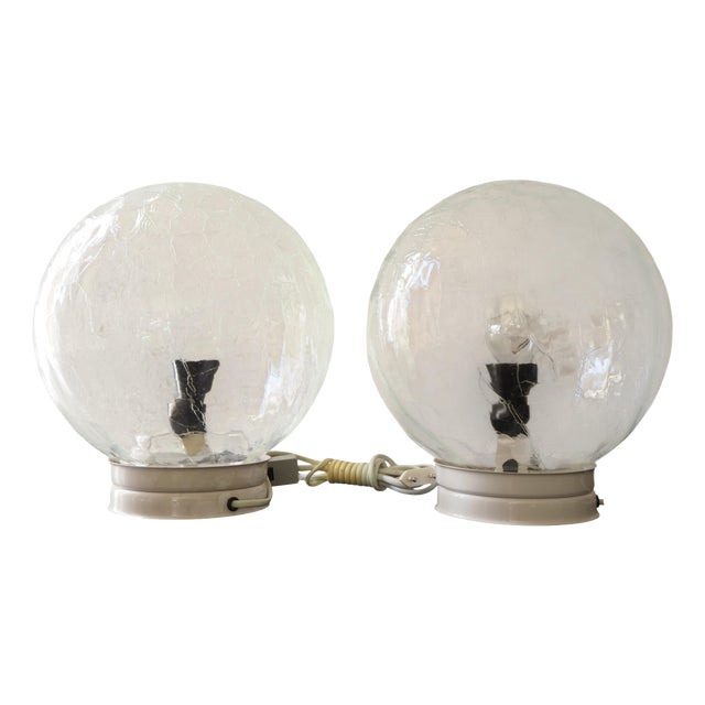 Mid-Century Globe Table Lamps, 1970s, Set of 2 For Sale