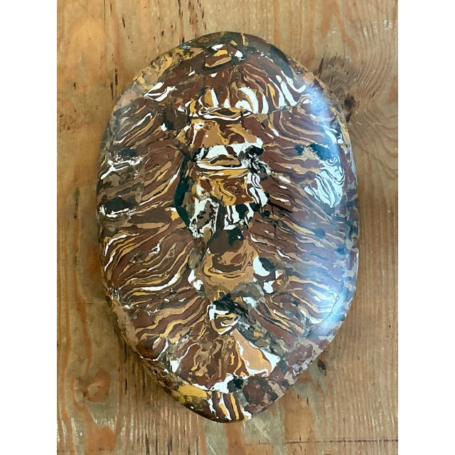 Vintage Italian Scagliola Pigmented Plaster Turtle Shell For Sale - Image 11 of 12