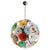 Sputnik Pendant Light with 51 Flowers in Multicolored Glass and Burnished Brass from Justfurnituress SRL For Sale - Image 11 of 11