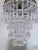 1950s Vintage Hollywood Regency Floral Embossed Brass Tiered Waterfall Teardrop Chandelier For Sale - Image 5 of 10