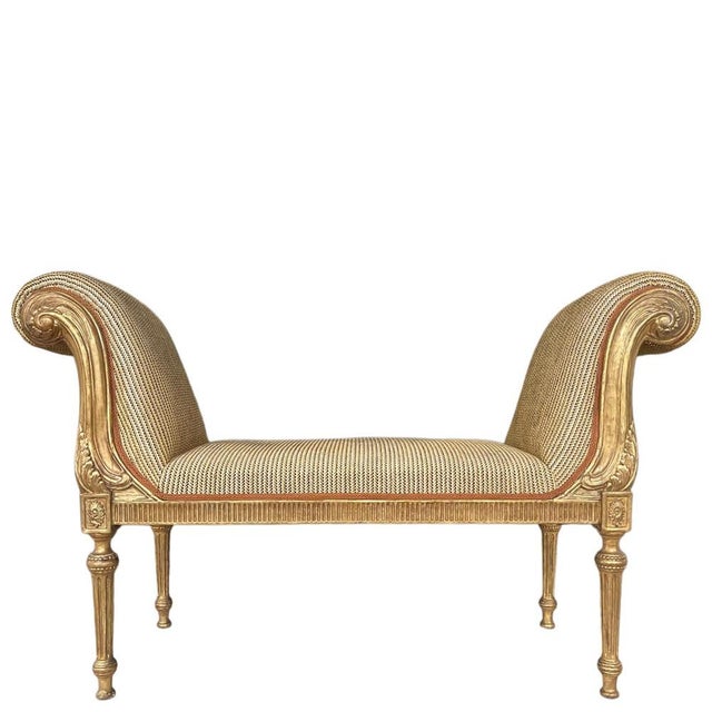 Wood English Giltwood Window Seat, 1700s For Sale - Image 7 of 7