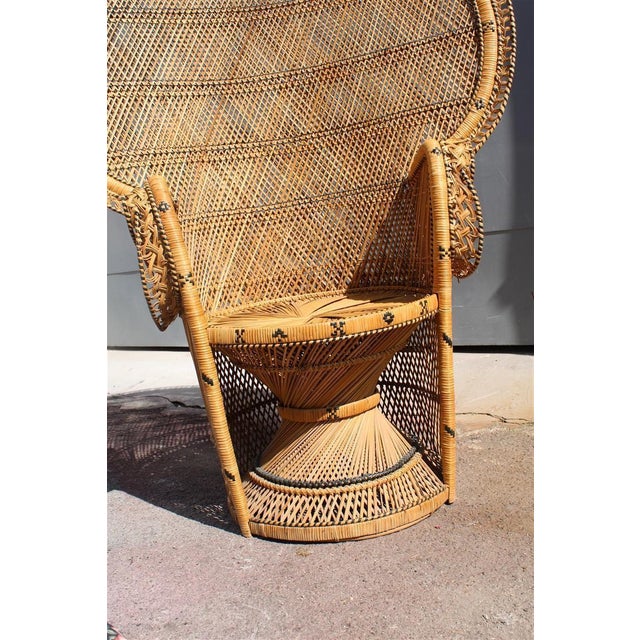 Large Italian Ornamental Peacock Chair, 1950 For Sale - Image 13 of 18