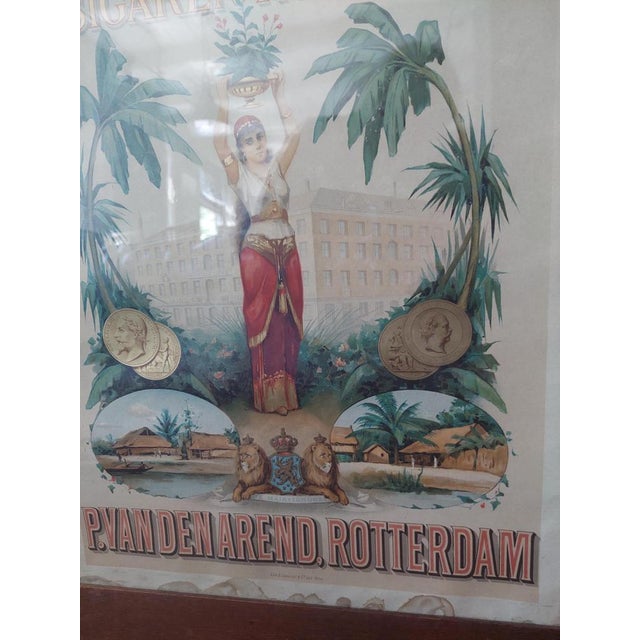 Royal Dutch Cigar Factory P. van den Arend, Rotterdam - 60x75 incl. original wooden frame, circa 1900 by Anonymous.
