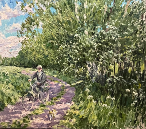 Georgij Moroz, Summer Bicycle in Countryside, 2004, Oil on Canvas