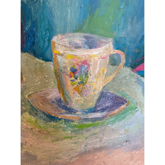 1960s Original Romantic Still Life Painting in Gorgeous Pastel Colors For Sale - Image 5 of 10