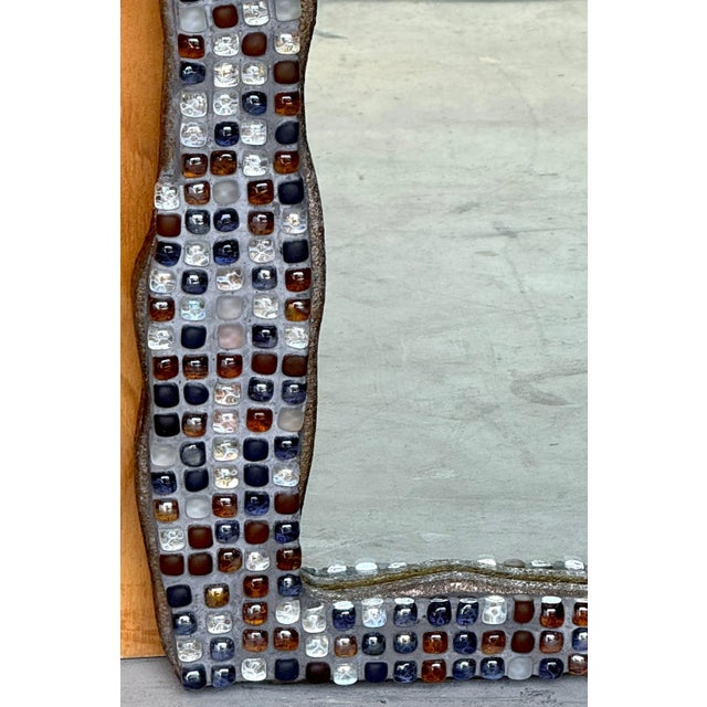 Gray Postmodern Murano Glass Mosaic Biomorphic Mirror, Italy, circa 1990s For Sale - Image 8 of 10