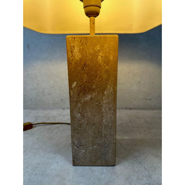 Vintage Travertine Table Lamp, 1970s For Sale - Image 4 of 9