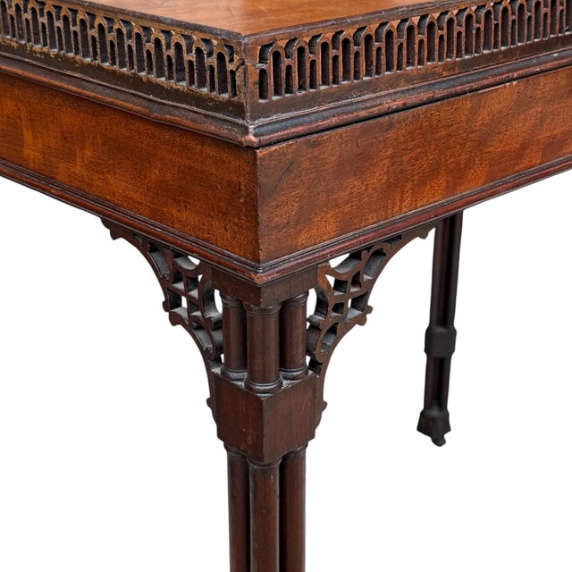 Late 19th Century English Mahogany Chinese Chippendale Silver Table For Sale - Image 9 of 18