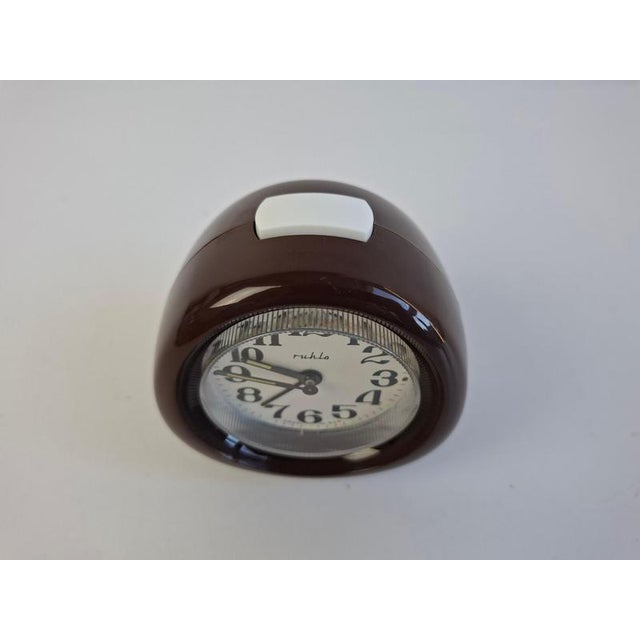 Original 1970s ruhla mechanical alarm clock, manufactured by veb uhrenwerke ruhla in the former gdr. The distinctive...