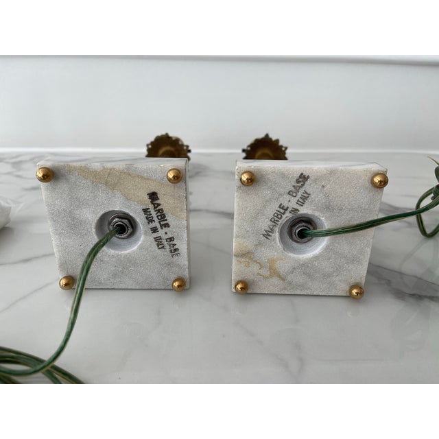 Antique Pair of Neo-Classical Petite Brass and Cut Crystal Lamps Completely Restored For Sale - Image 11 of 11