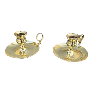 Pair of Vintage Baldwin Solid Brass Candle Holders