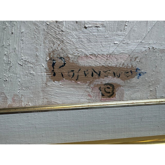 Pop Art Large 1960s Mid-Century Expressionist Urban Crowd Scene Oil Painting by Irving Rosenzweig For Sale - Image 3 of 3