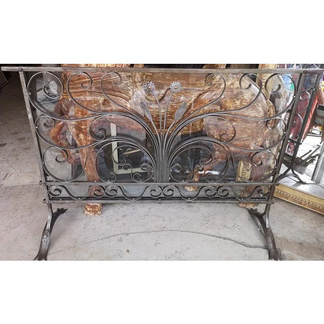 Large Forged Iron Firescreen, 1970s For Sale - Image 10 of 11